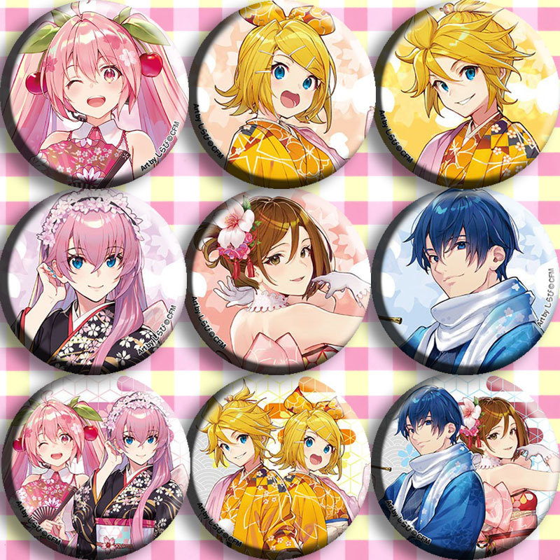 Anime Merchandise Types - ชุดเข็มกลัดอนิเมะฮัตสึเนะ มิคุ แบบ C 2D อุปกรณ์คอสเพลย์