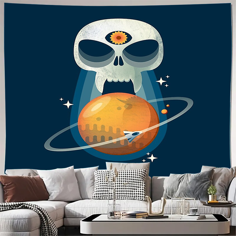 Wall Scroll Tapestry - ผ้าแขวนผนังลายกาแล็กซี่ ดวงดาว จักรวาล ดวงจันทร์ ของตกแต่งบ้าน ของตกแต่งห้องพัก