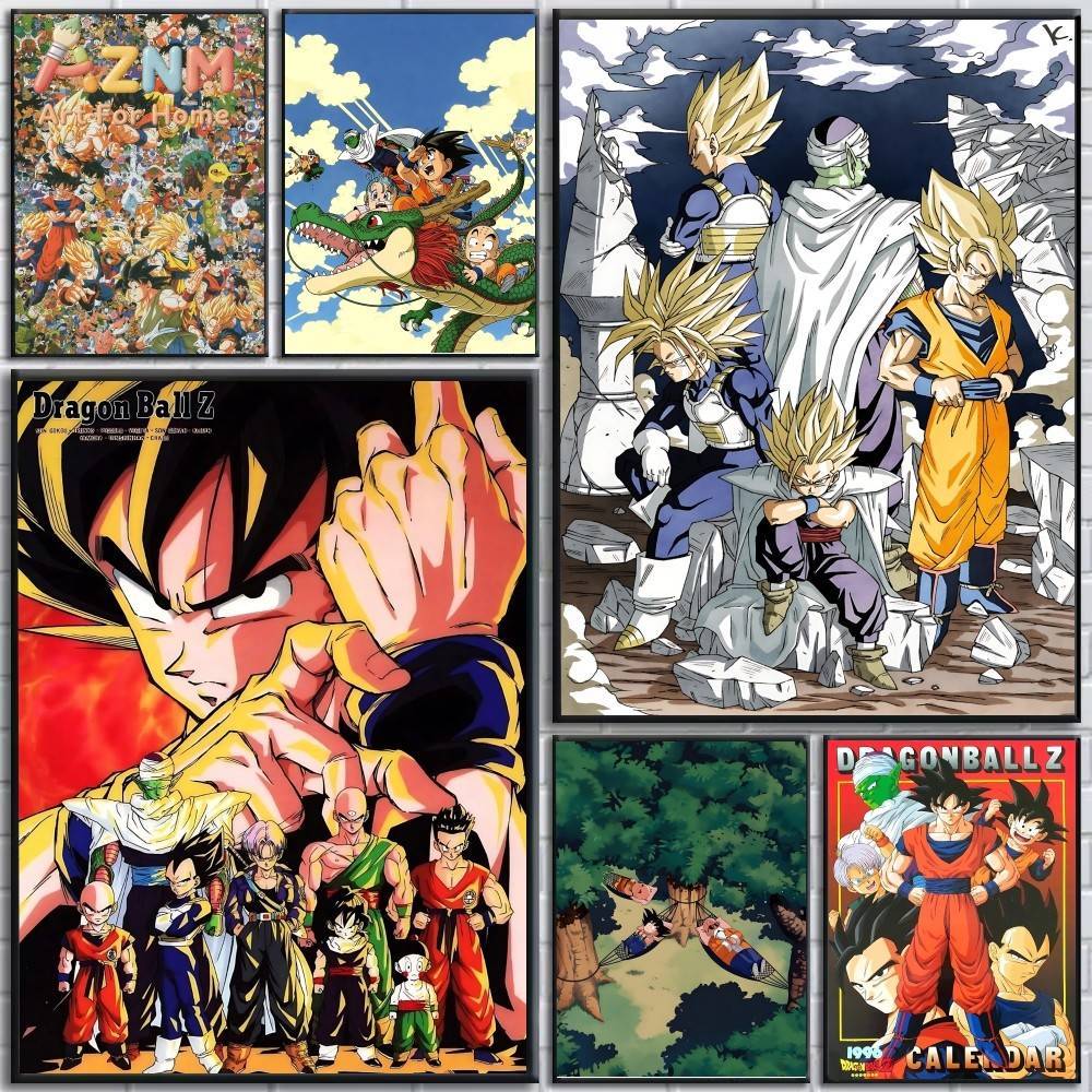 Anime Merchandise Posters - AZNM ดราก้อนบอล Z ภาพพิมพ์บนผ้าใบแบบไม่มีกรอบ โกคู เวเจต้า
