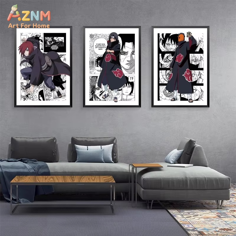 Anime Merchandise Posters - 1 ชิ้นภาพวาดบนผืนผ้าใบไร้กรอบ อะนิเมะใหม่ นารูโตะ ภาพแขวน โปสเตอร์นารูโตะ