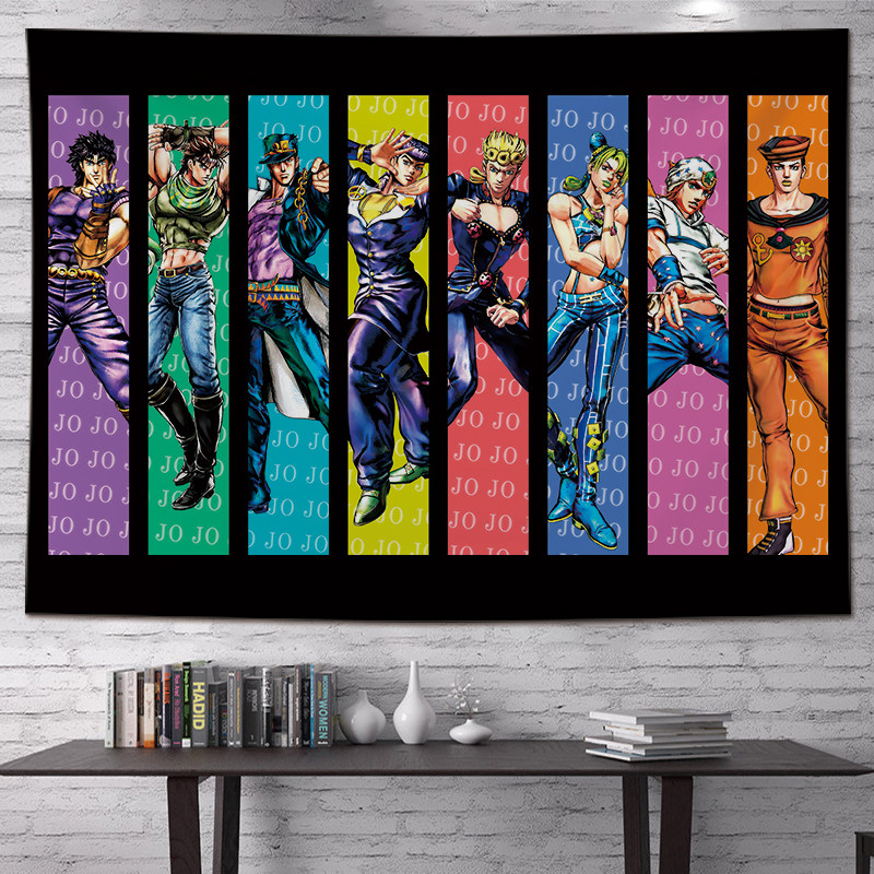 Wall Scroll Tapestry - ใหม่อะนิเมะโจทาโร่พรมแขวนผนังตกแต่งพื้นหลังสำหรับห้องนอนหอพักห้องนั่งเล่น