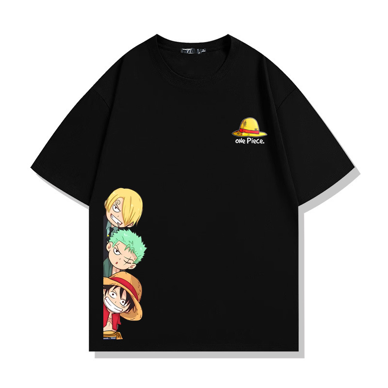 Popular Anime Merchandise - เสื้อยืดลายวันพีซ หมวกฟางโจรสลัด รุ่นยูนิเซ็กซ์ ฤดูร้อน 2026 ลายอนิเมะยอดนิยม