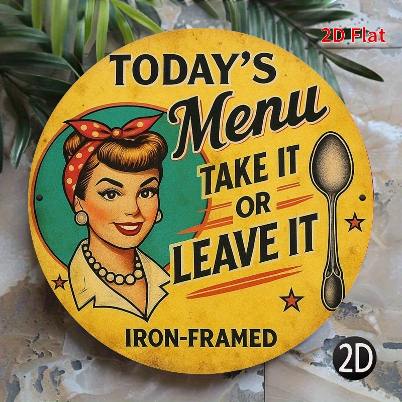 Art Print Framed - ป้ายเมนูร้านอาหารย้อนยุคสไตล์วินเทจยุค 1950 จำนวน 1 ชิ้น -
