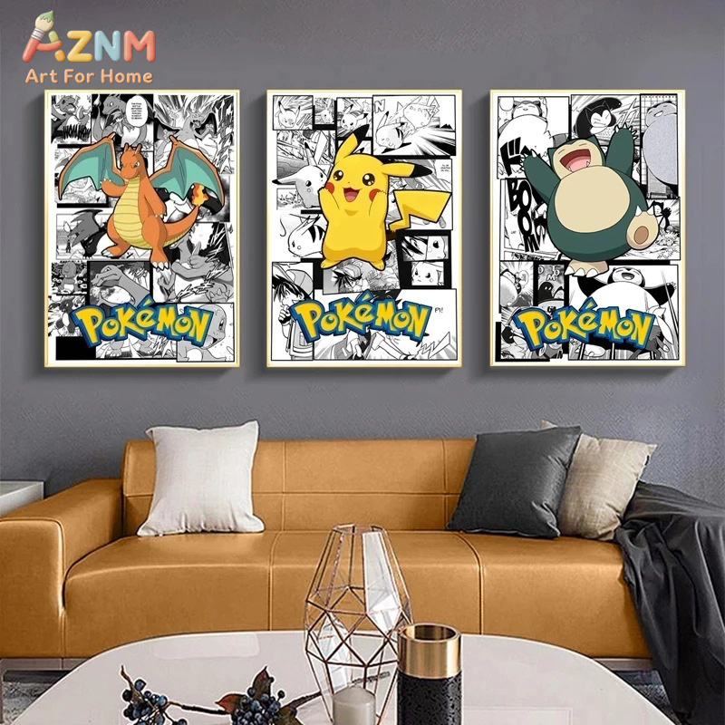 Anime Merchandise Posters - AZNM โปเกมอน ชาริซาร์ด พิคาชู สโนแล็กซ์ มังงะ