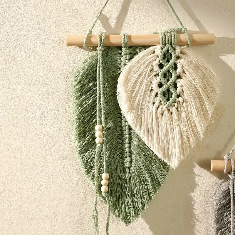 Handmade Macrame Leaf แขวนผนัง - Wall Scroll Tapestry บทวิจารณ์และราคา
