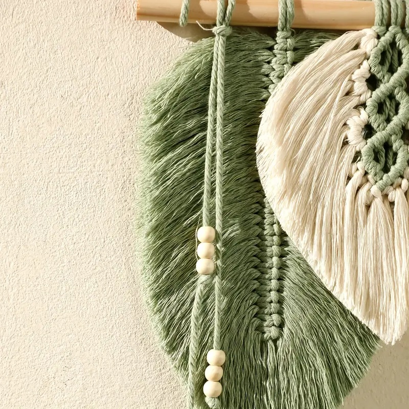 Handmade Macrame Leaf แขวนผนัง - Wall Scroll Tapestry บทวิจารณ์และราคา