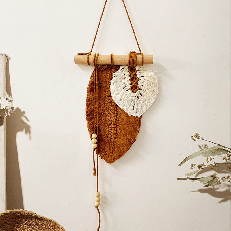 Handmade Macrame Leaf แขวนผนัง - Wall Scroll Tapestry บทวิจารณ์และราคา