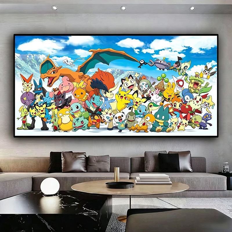 โปเกมอน ภาพวาดตกแต่งบนผ้าใบ ไม - Anime Poster Print บทวิจารณ์และราคา