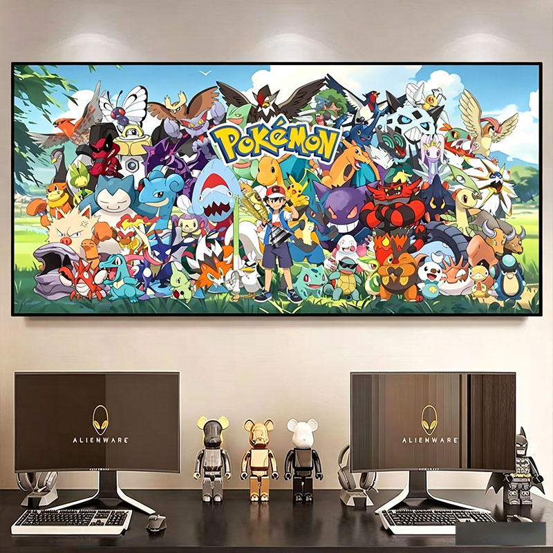 โปเกมอน ภาพวาดตกแต่งบนผ้าใบ ไม - Anime Poster Print บทวิจารณ์และราคา
