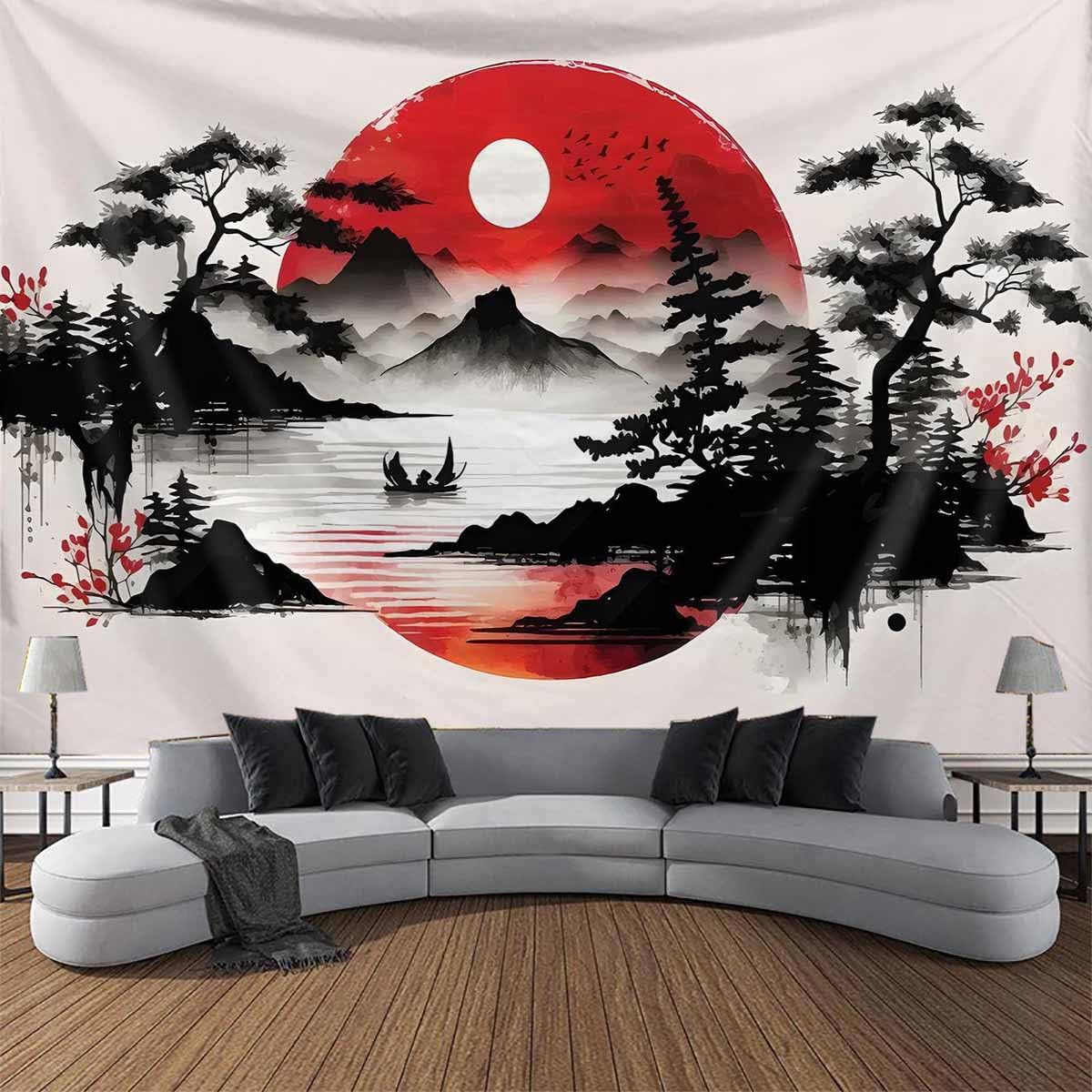 ผ้าแขวนผนังลายภูเขาญี่ปุ่น สไต - Wall Scroll Tapestry บทวิจารณ์และราคา