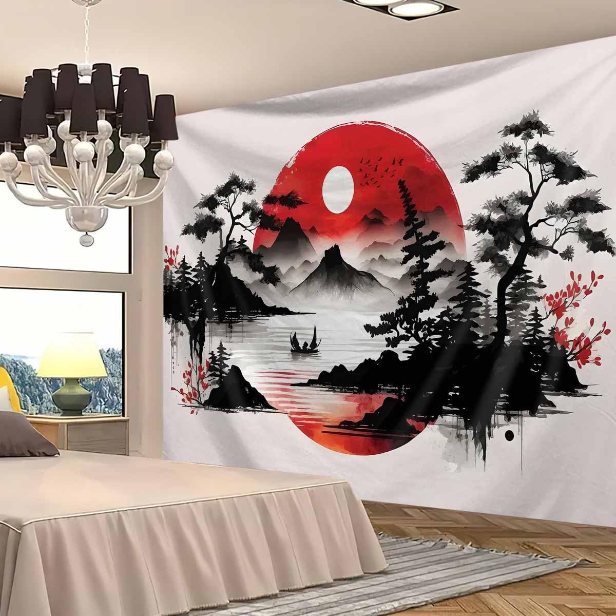 ผ้าแขวนผนังลายภูเขาญี่ปุ่น สไต - Wall Scroll Tapestry บทวิจารณ์และราคา