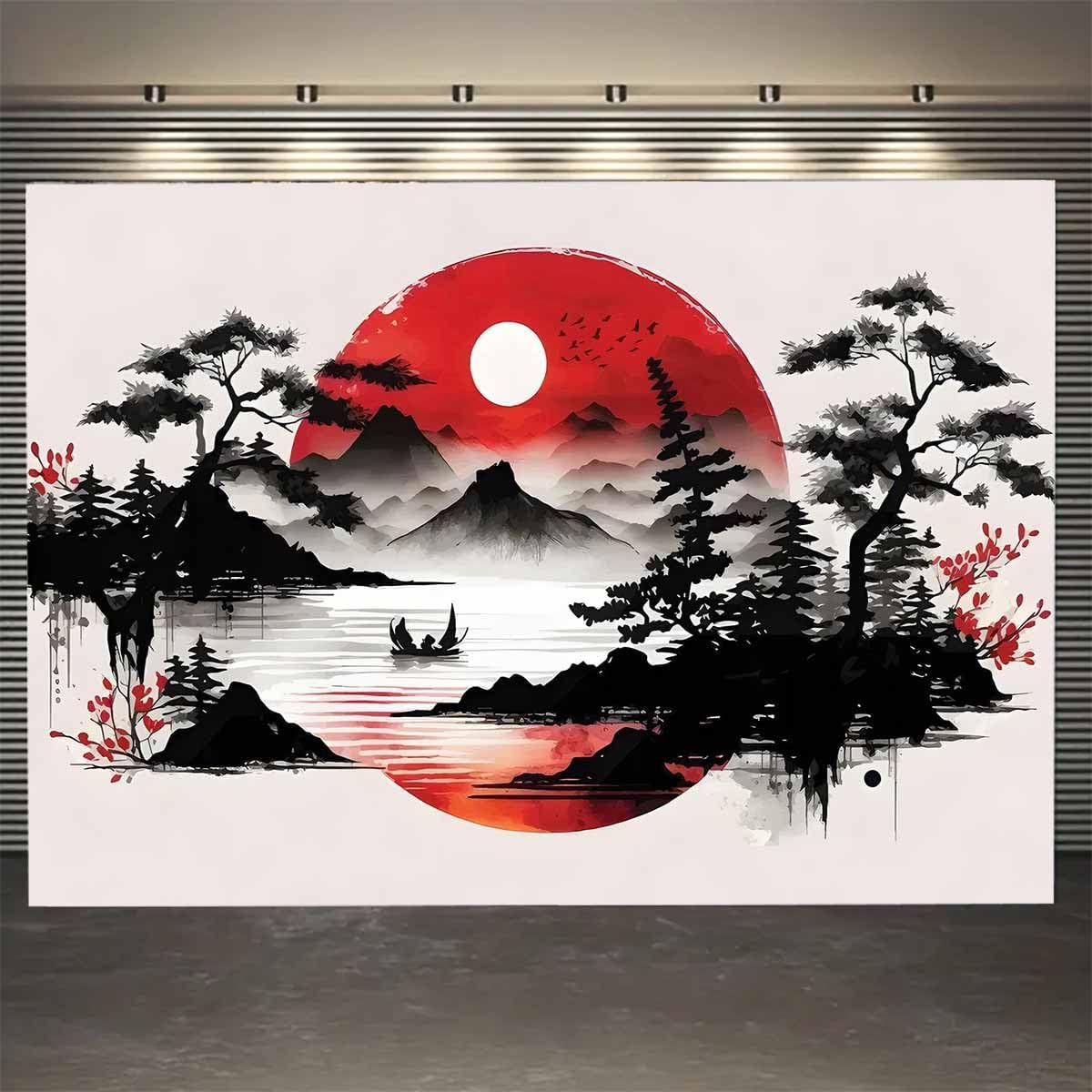 ผ้าแขวนผนังลายภูเขาญี่ปุ่น สไต - Wall Scroll Tapestry บทวิจารณ์และราคา