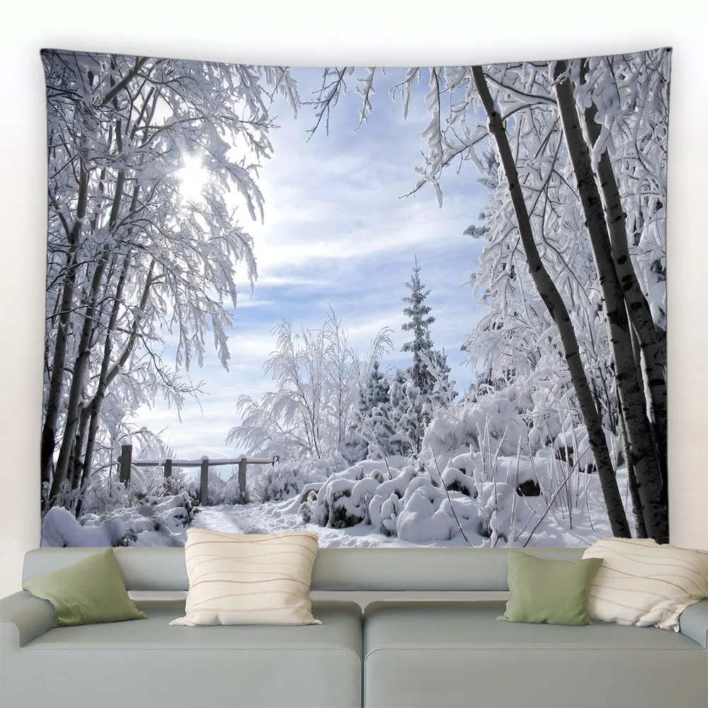 พรมติดผนังลายป่าสีขาวธรรมชาติส - Wall Scroll Tapestry บทวิจารณ์และราคา