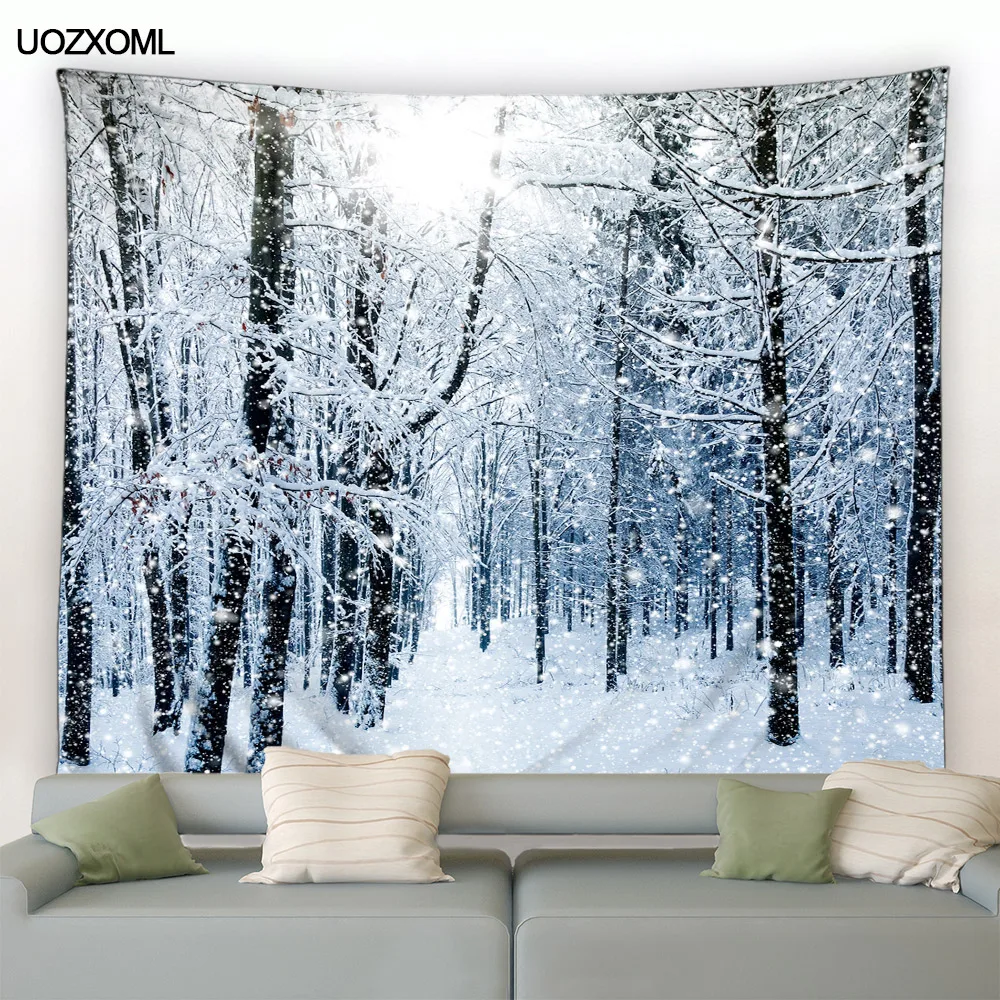 พรมติดผนังลายป่าสีขาวธรรมชาติส - Wall Scroll Tapestry บทวิจารณ์และราคา